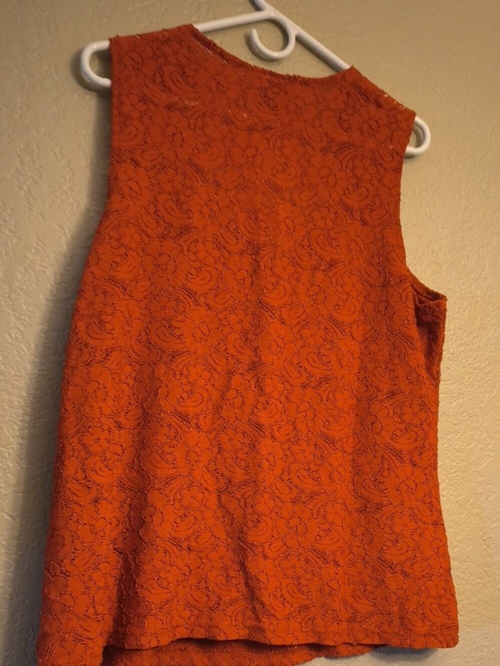 Studio 1940 Vintage Rust Colored Lace Square Neck Tank 18/20W Floral Embroidery - Picture 5 of 6